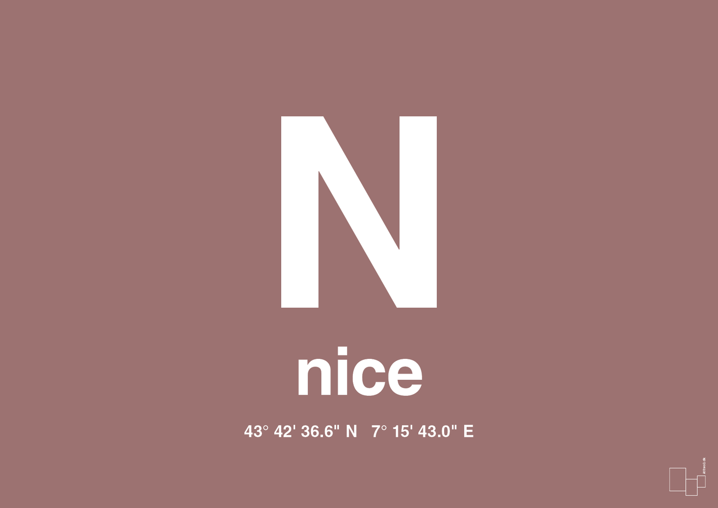 plakat: byplakat nice med koordinater - plum-Byer-A1two3
