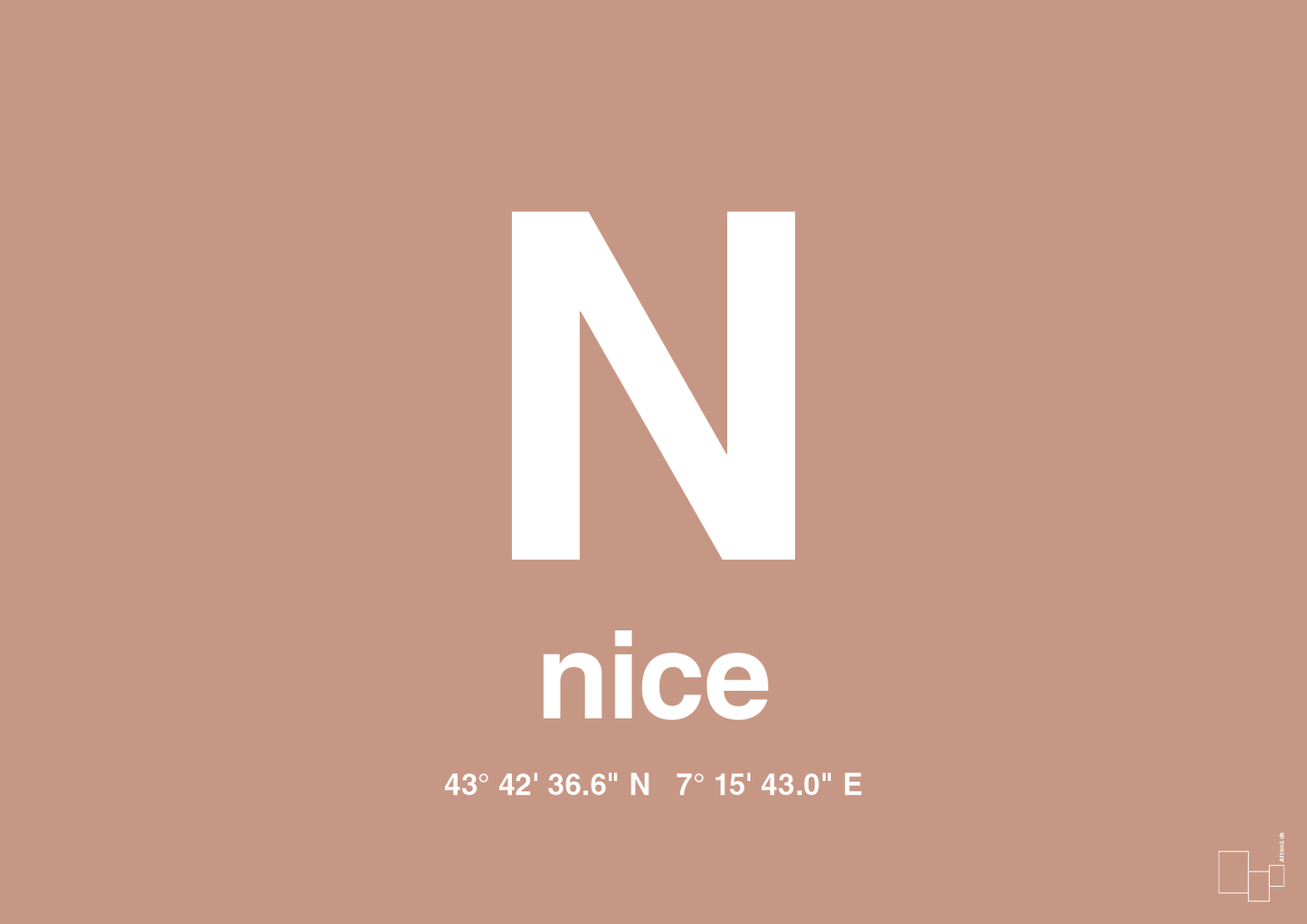 plakat: byplakat nice med koordinater - powder-Byer-A1two3