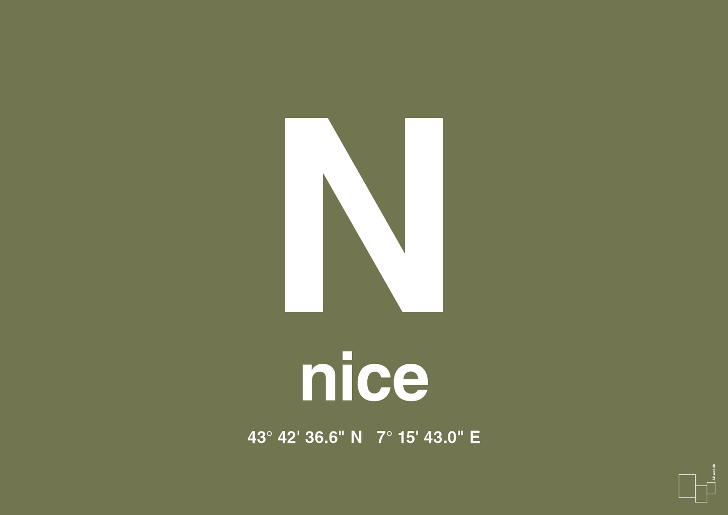 plakat: byplakat nice med koordinater - secret meadow-Byer-A1two3