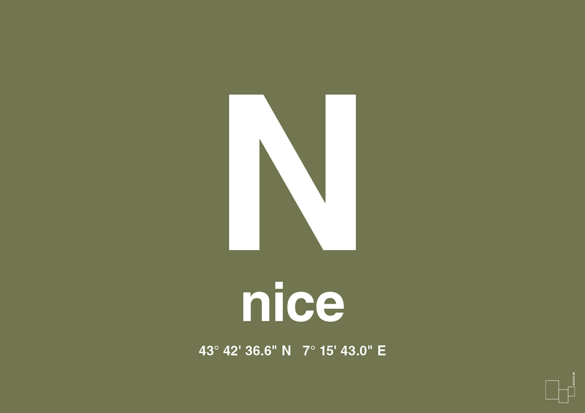 plakat: byplakat nice med koordinater - secret meadow-Byer-A1two3