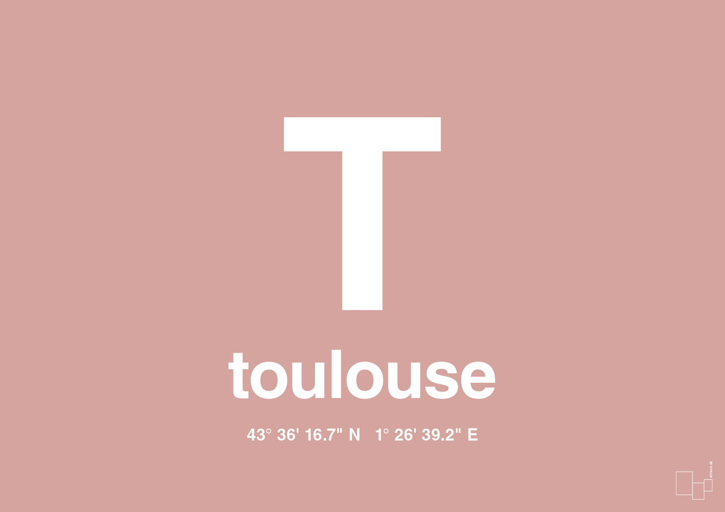 plakat: byplakat toulouse med koordinater - bubble shell-Byer-A1two3