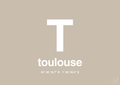 plakat: byplakat toulouse med koordinater - creamy mushroom-Byer-A1two3