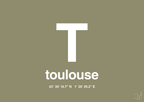 plakat: byplakat toulouse med koordinater - misty forrest-Byer-A1two3