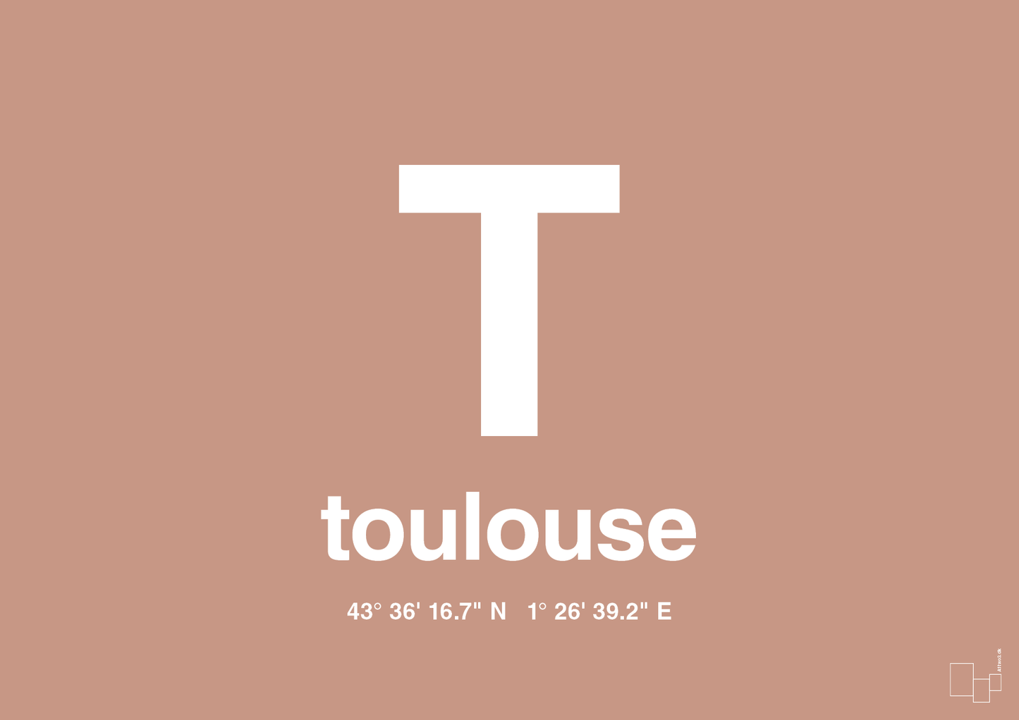 plakat: byplakat toulouse med koordinater - powder-Byer-A1two3