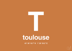 plakat: byplakat toulouse med koordinater - rumba orange-Byer-A1two3