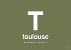 plakat: byplakat toulouse med koordinater - secret meadow-Byer-A1two3