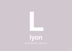plakat: byplakat lyon med koordinater - dusty lilac-Byer-A1two3