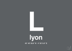 plakat: byplakat lyon med koordinater - graphic charcoal-Byer-A1two3