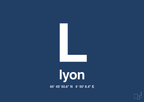 plakat: byplakat lyon med koordinater - lapis blue-Byer-A1two3