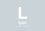 plakat: byplakat lyon med koordinater - light drizzle-Byer-A1two3