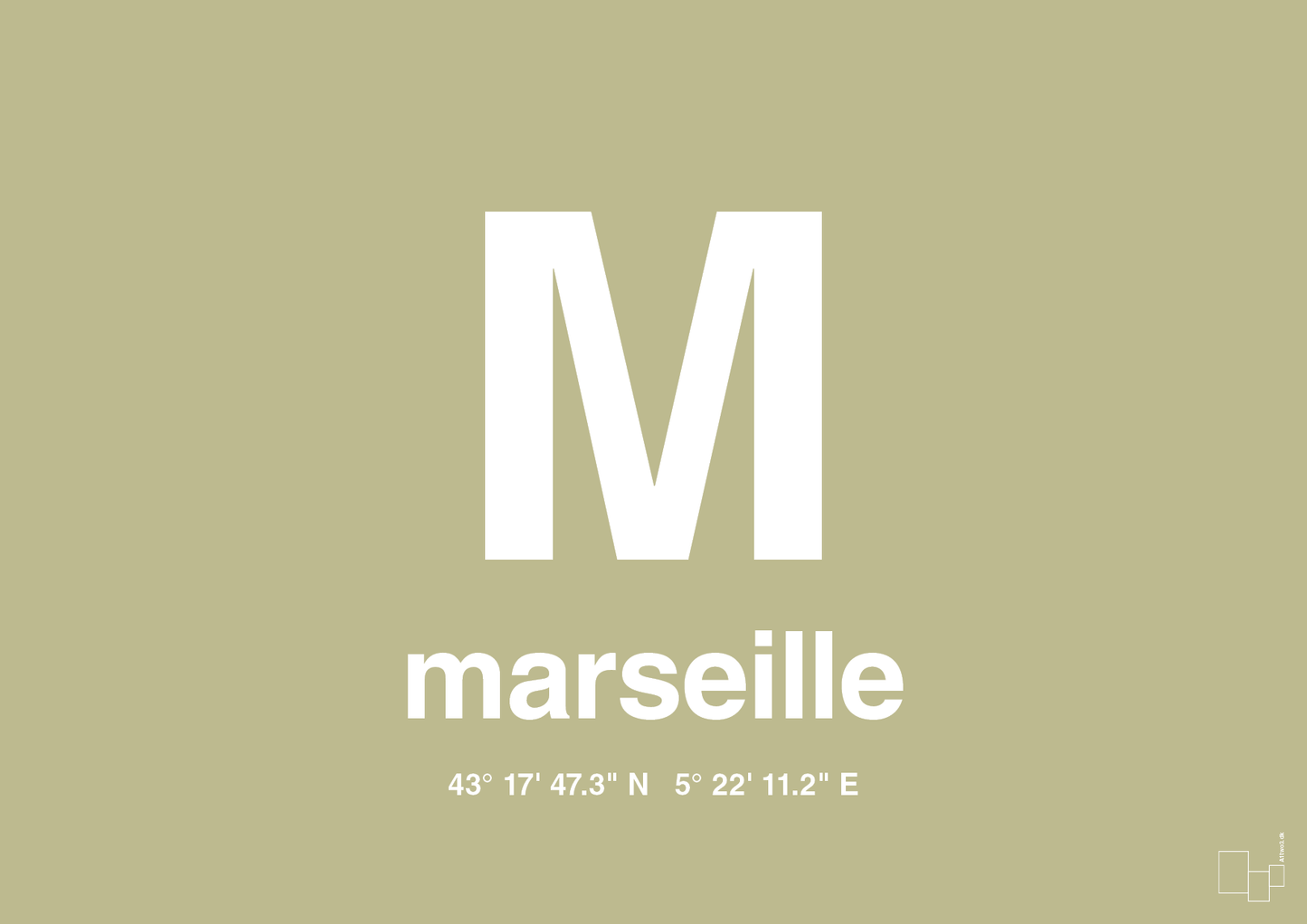 plakat: byplakat marseille med koordinater - back to nature-Byer-A1two3