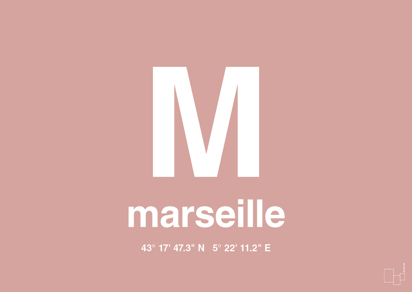 plakat: byplakat marseille med koordinater - bubble shell-Byer-A1two3