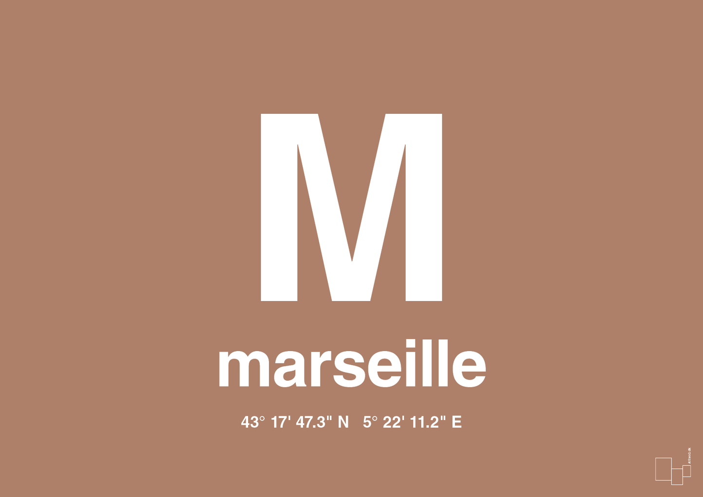 plakat: byplakat marseille med koordinater - cider spice-Byer-A1two3