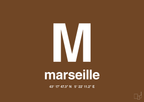 plakat: byplakat marseille med koordinater - dark brown-Byer-A1two3