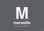 plakat: byplakat marseille med koordinater - graphic charcoal-Byer-A1two3