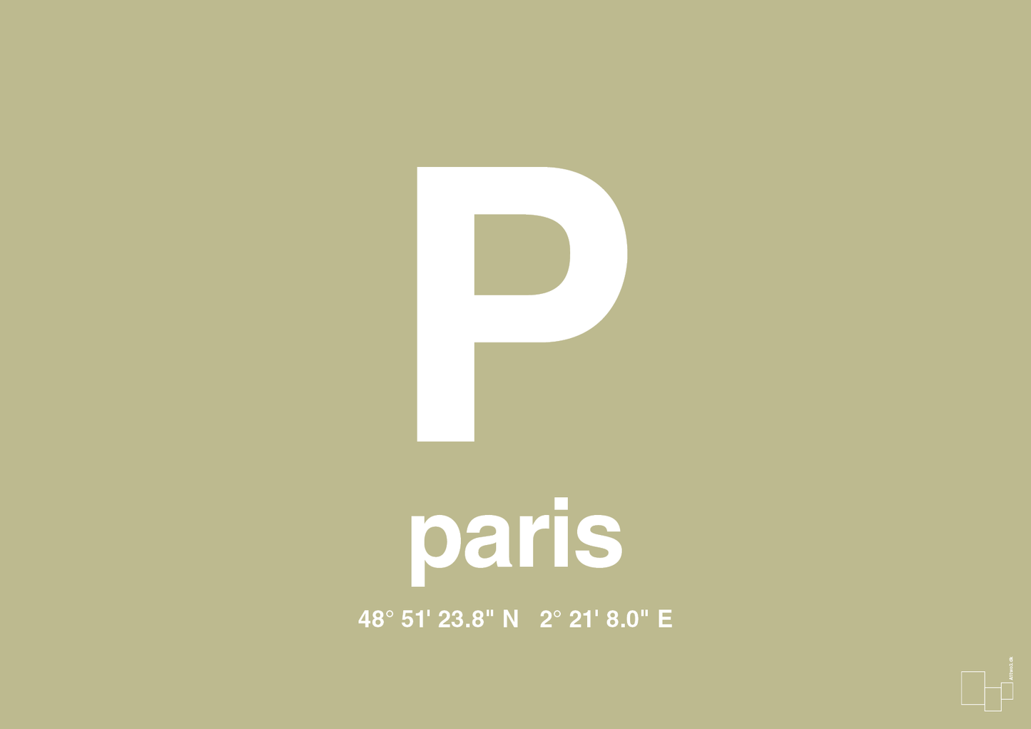 plakat: byplakat paris med koordinater - back to nature-Byer-A1two3