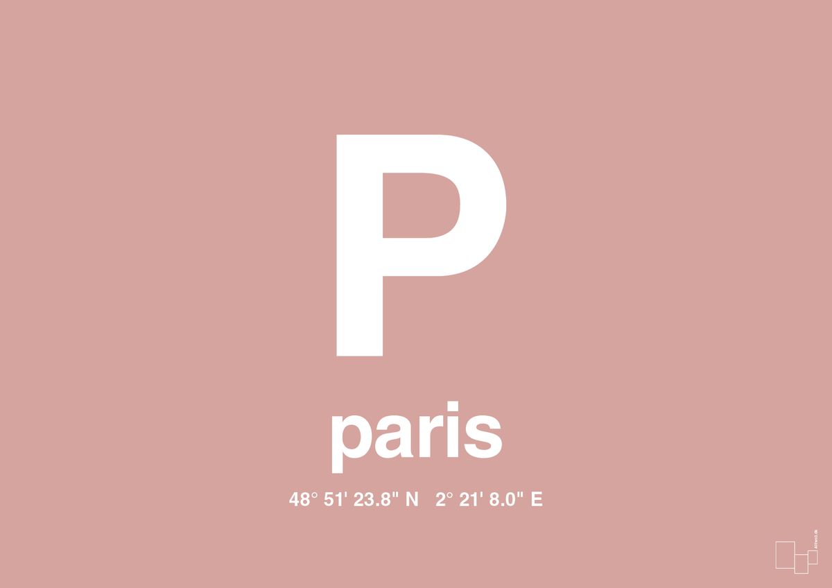 plakat: byplakat paris med koordinater - bubble shell-Byer-A1two3