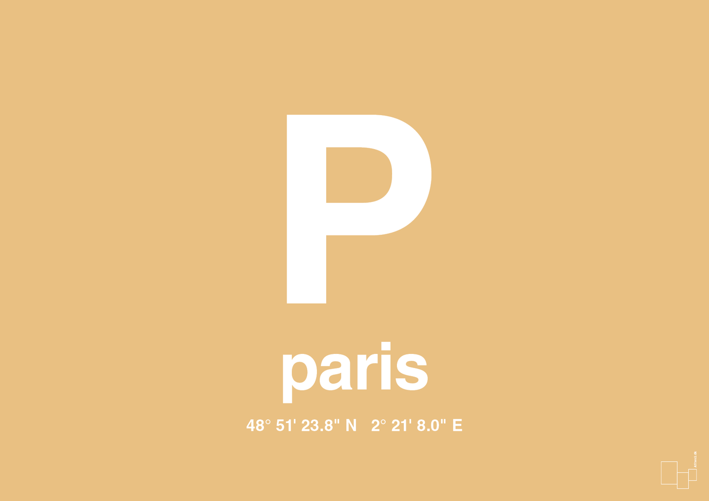 plakat: byplakat paris med koordinater - charismatic-Byer-A1two3