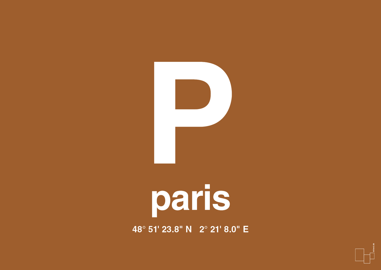 plakat: byplakat paris med koordinater - cognac-Byer-A1two3