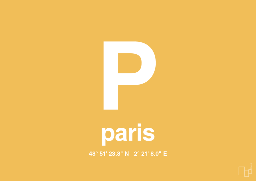 plakat: byplakat paris med koordinater - honeycomb-Byer-A1two3