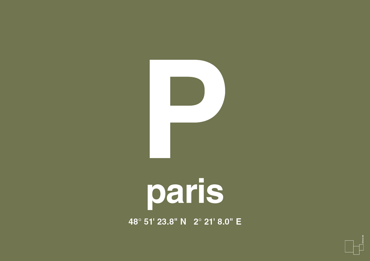 plakat: byplakat paris med koordinater - secret meadow-Byer-A1two3