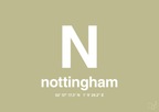 plakat: byplakat nottingham med koordinater - back to nature-Byer-A1two3