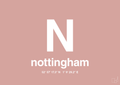 plakat: byplakat nottingham med koordinater - bubble shell-Byer-A1two3