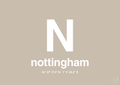 plakat: byplakat nottingham med koordinater - creamy mushroom-Byer-A1two3