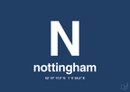 plakat: byplakat nottingham med koordinater - lapis blue-Byer-A1two3