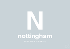 plakat: byplakat nottingham med koordinater - light drizzle-Byer-A1two3