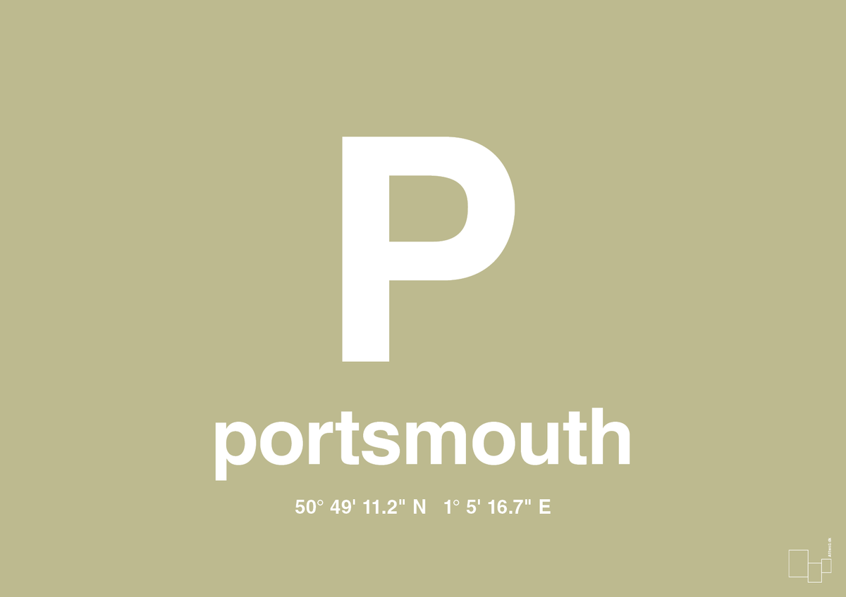 plakat: byplakat portsmouth med koordinater - back to nature-Byer-A1two3