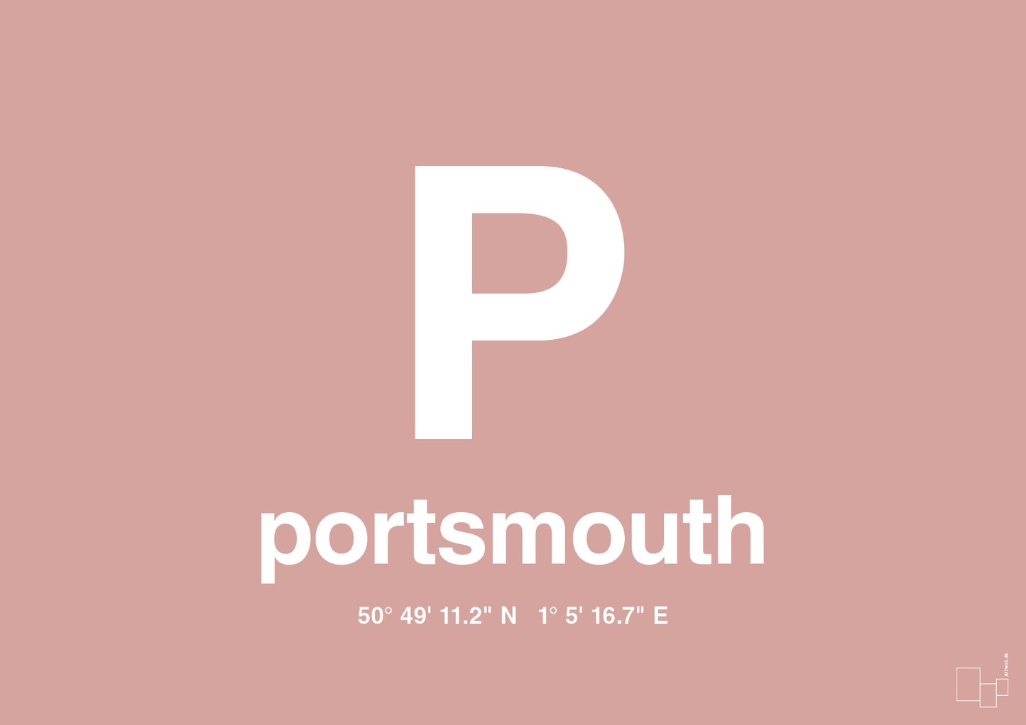 plakat: byplakat portsmouth med koordinater - bubble shell-Byer-A1two3