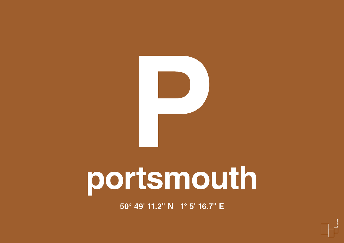 plakat: byplakat portsmouth med koordinater - cognac-Byer-A1two3