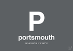 plakat: byplakat portsmouth med koordinater - graphic charcoal-Byer-A1two3