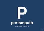 plakat: byplakat portsmouth med koordinater - lapis blue-Byer-A1two3