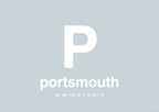 plakat: byplakat portsmouth med koordinater - light drizzle-Byer-A1two3