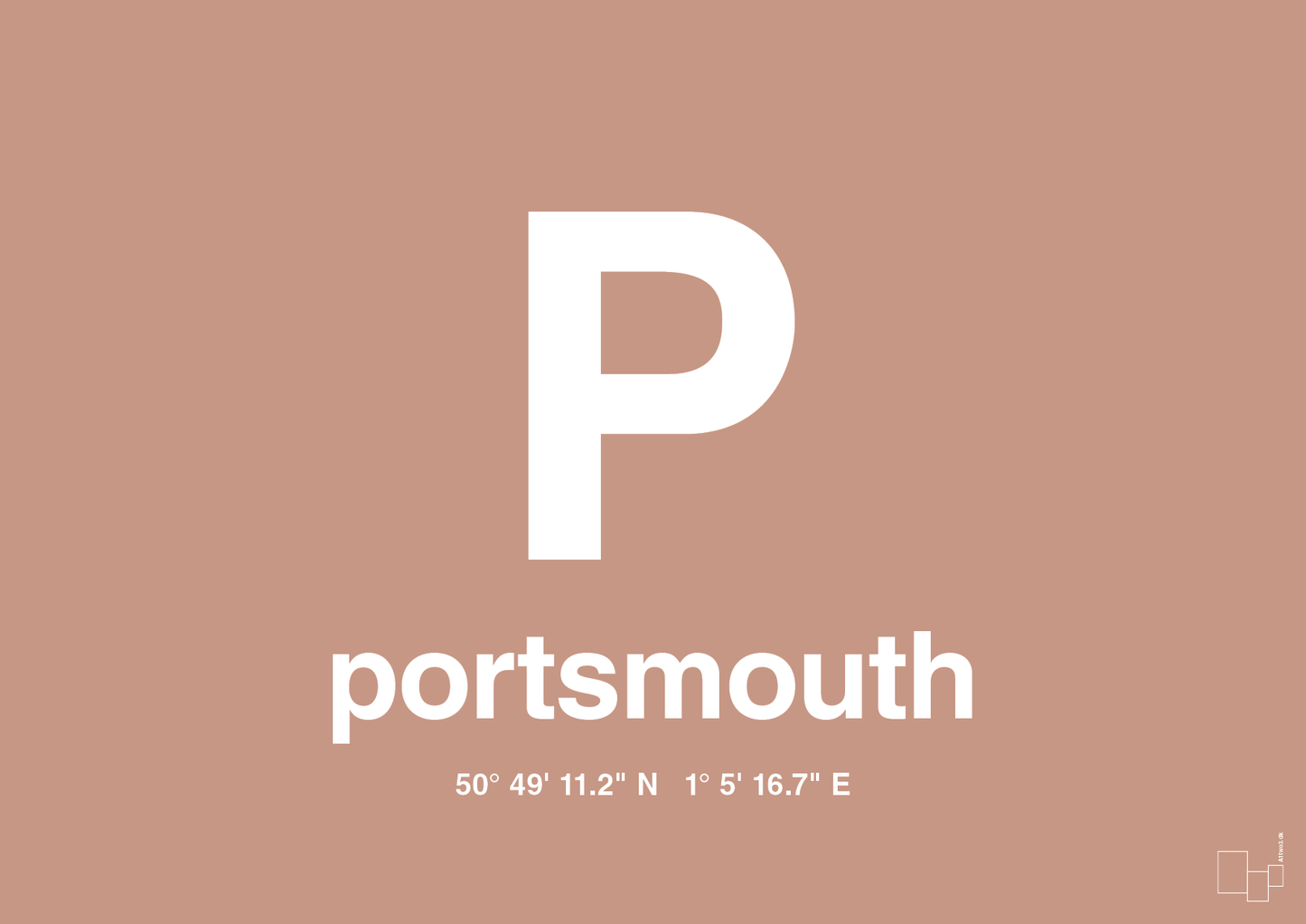 plakat: byplakat portsmouth med koordinater - powder-Byer-A1two3