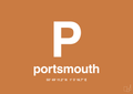 plakat: byplakat portsmouth med koordinater - rumba orange-Byer-A1two3