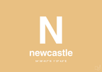 plakat: byplakat newcastle med koordinater - charismatic-Byer-A1two3
