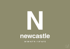 plakat: byplakat newcastle med koordinater - misty forrest-Byer-A1two3