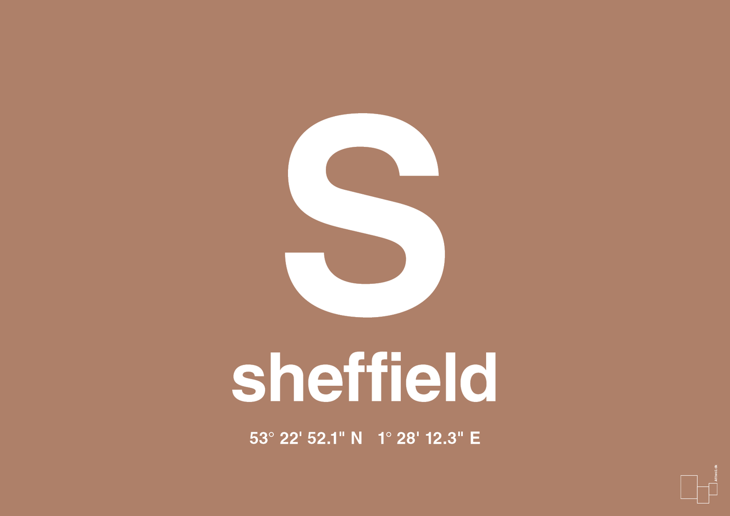 plakat: byplakat sheffield med koordinater - cider spice-Byer-A1two3
