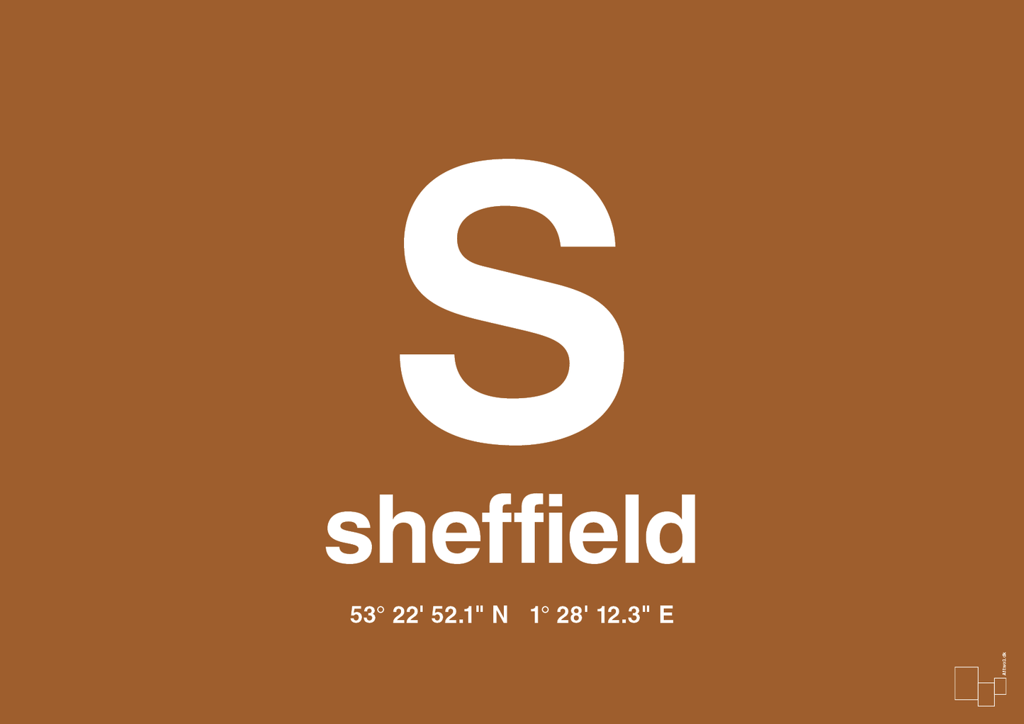 plakat: byplakat sheffield med koordinater - cognac-Byer-A1two3