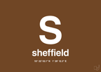 plakat: byplakat sheffield med koordinater - dark brown-Byer-A1two3