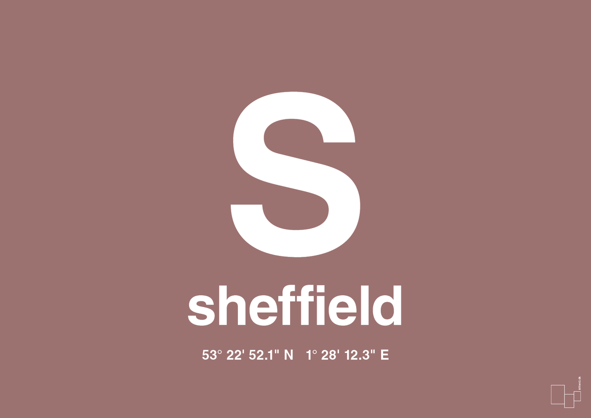 plakat: byplakat sheffield med koordinater - plum-Byer-A1two3