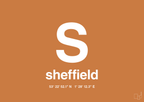plakat: byplakat sheffield med koordinater - rumba orange-Byer-A1two3