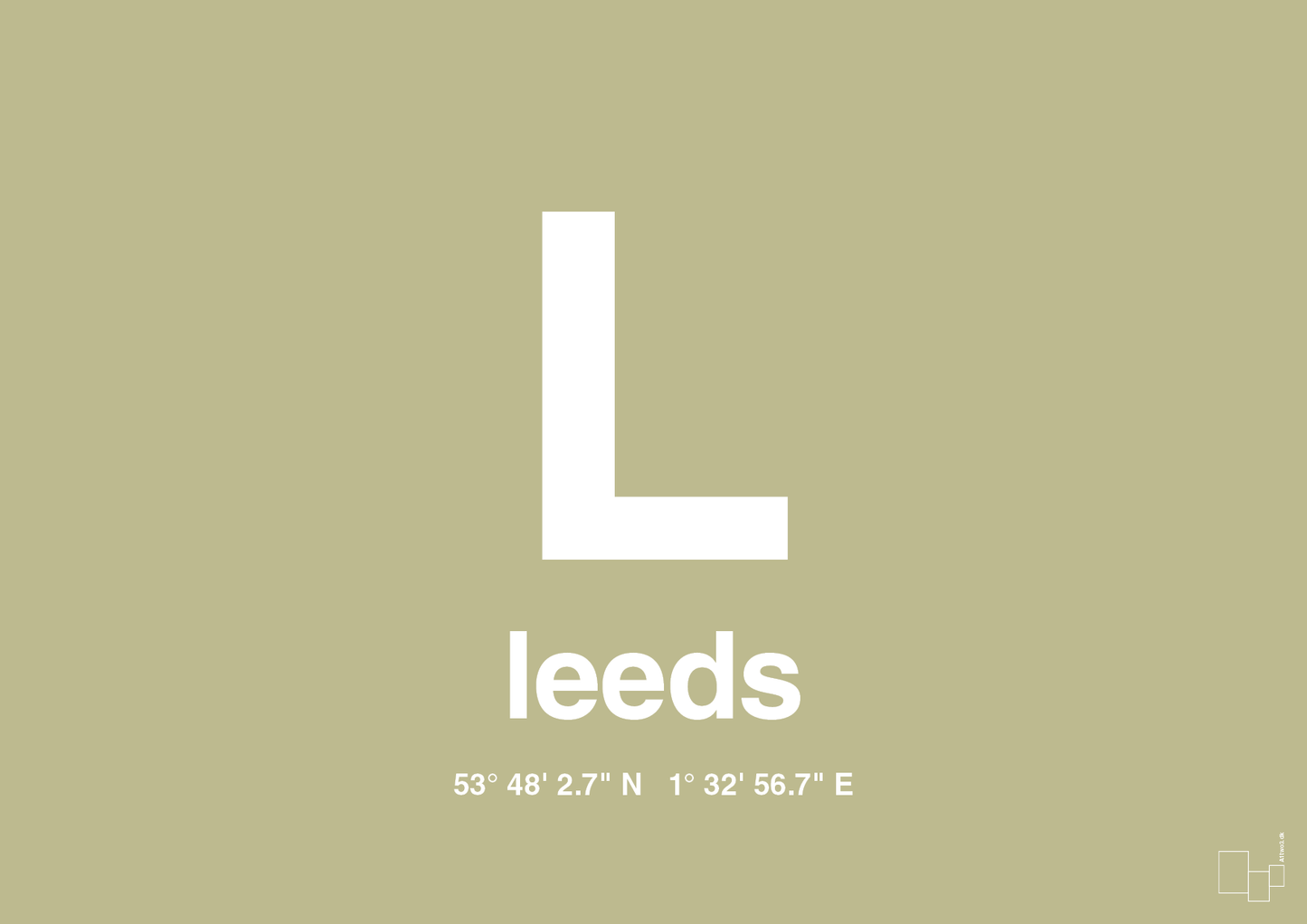 plakat: byplakat leeds med koordinater - back to nature-Byer-A1two3