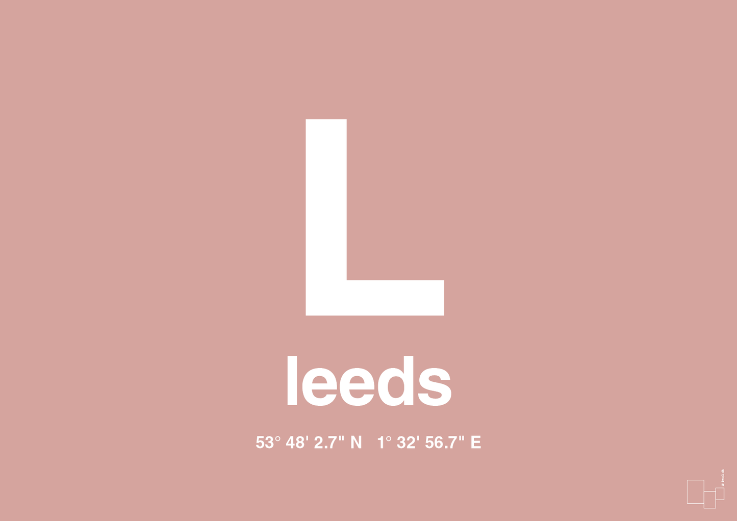 plakat: byplakat leeds med koordinater - bubble shell-Byer-A1two3