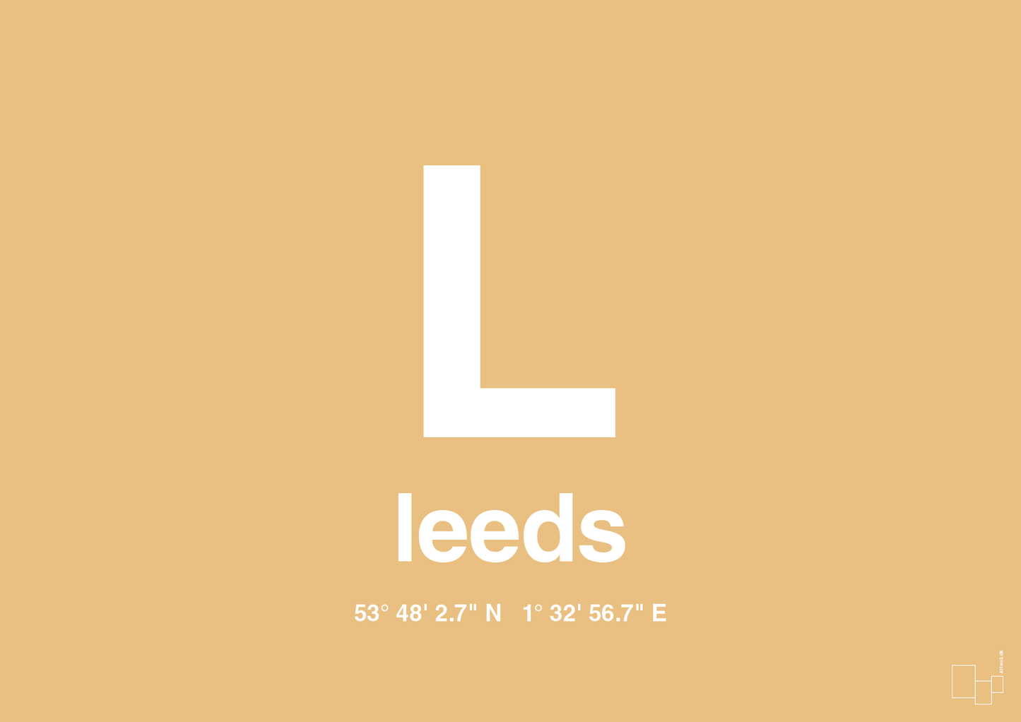 plakat: byplakat leeds med koordinater - charismatic-Byer-A1two3