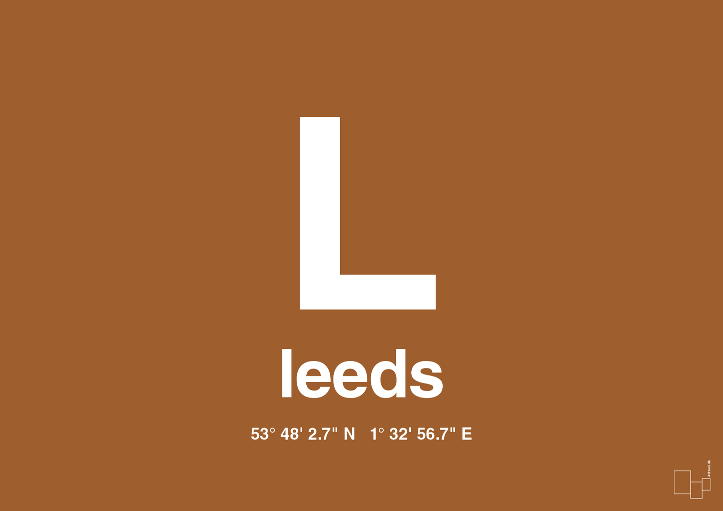 plakat: byplakat leeds med koordinater - cognac-Byer-A1two3