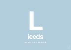plakat: byplakat leeds med koordinater - heavenly blue-Byer-A1two3
